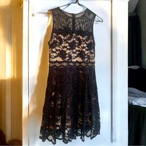 Badgley Mischka black lace dress